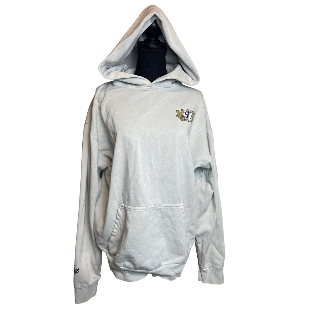 Sig Sauer Mens XL Graphic Hoodie Light Grey Lion Back Print Tactical Sweatshirt